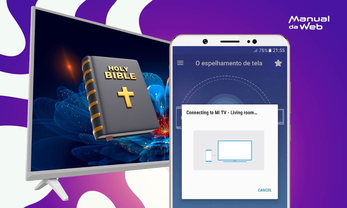 Aplicativo para espelhar a Bíblia do celular na TV 4 Espelhar a Bíblia do celular na TV