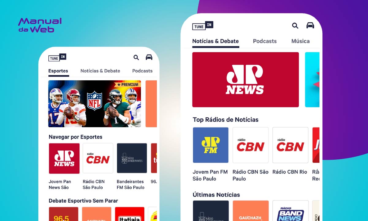 TuneIn Rádio: aplicativo gratuito com podcasts de esportes 4 Podcasts de esportes