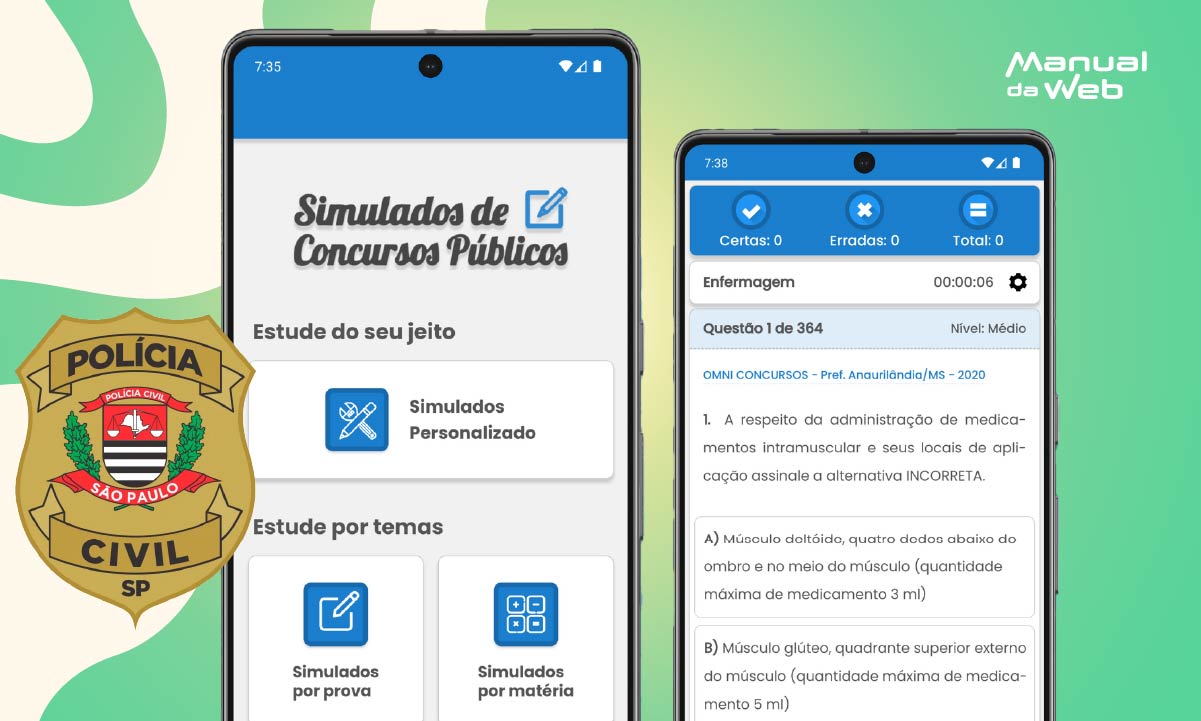 Simulado online gratuito para concurso para Agente da Polícia Civil 5 Agente da Polícia Civil